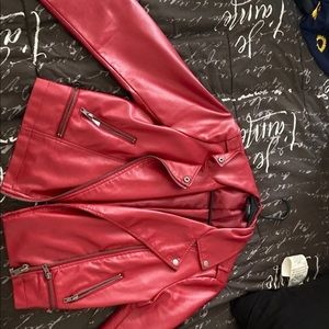 Red leather jacket